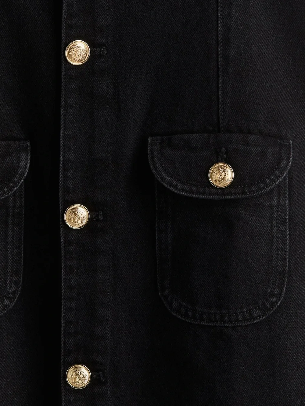 H&M Divided Sleeveless Black Denim Button-Up Mini Dress | Size Small